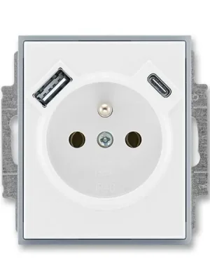 5569E-A32357 04 Zásuvka 1násobná s kolíkem, s clonkami, s nabíjením USB-A, USB-C Nejlepší Volba