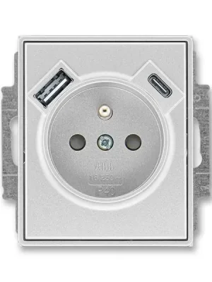 5569E-A32357 08 Zásuvka 1násobná s kolíkem, s clonkami, s nabíjením USB-A, USB-C Nejlepší Volba