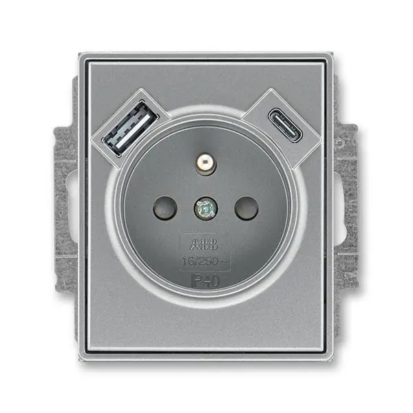 5569E-A32357 36 Zásuvka 1násobná s kolíkem, s clonkami, s nabíjením USB-A, USB-C Nízká Cena