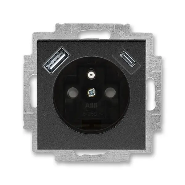 Nízká Cena 5569H-A32357 63 Zásuvka 1násobná s kolíkem, s clonkami, s nabíjením USB-A, USB-C