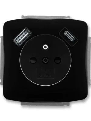 5569A-A32357 N Zásuvka 1násobná s kolíkem, s clonkami, s nabíjením USB-A, USB-C Autentický