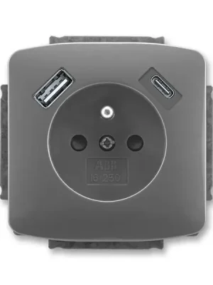 5569A-A32357 S2 Zásuvka 1násobná s kolíkem, s clonkami, s nabíjením USB-A, USB-C Cenový Hit