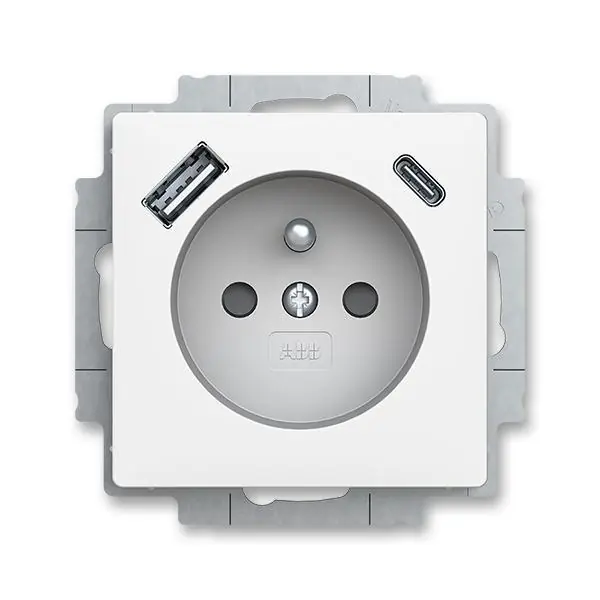 Nízká Cena 5569T-A32357 240 Zásuvka 1násobná s kolíkem, s clonkami, s nabíjením USB-A, USB-C