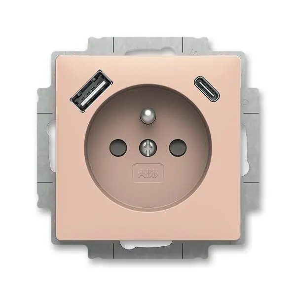 Speciální Cena 5569T-A32357 242 Zásuvka 1násobná s kolíkem, s clonkami, s nabíjením USB-A, USB-C