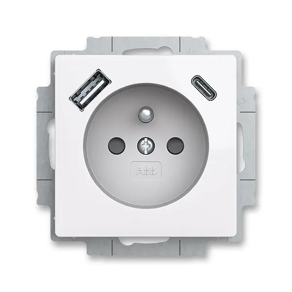 5569T-A32357 500 Zásuvka 1násobná s kolíkem, s clonkami, s nabíjením USB-A, USB-C Levný