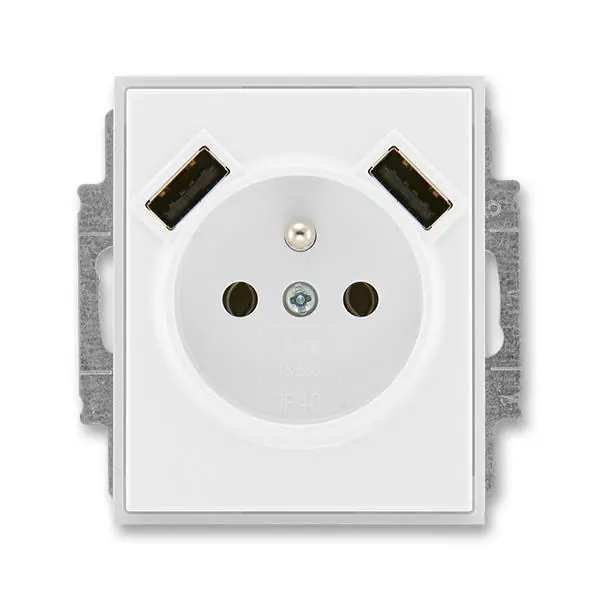Nakupujte Hned 5569E-A22357 01 Zásuvka 1násobná s kolíkem, s clonkami, s nabíjením 2x USB