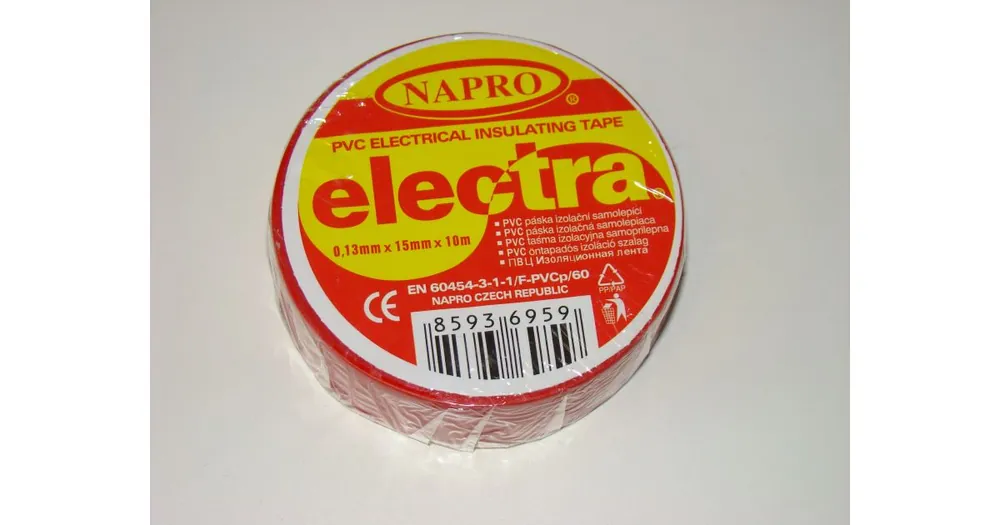 Ověřený Elektroizolační páska PVC ELECTRA NAPRO 15mm x 10m červená