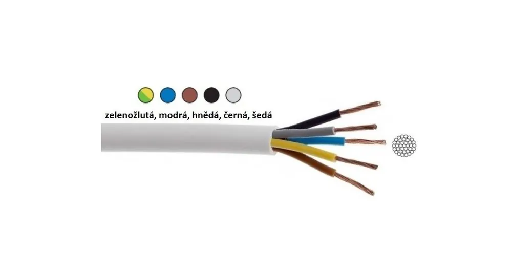 Kabel H05VV-F 5G2,5 mm2 (CYSY) bílá Nejprodávanější