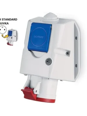 Kup Teď Zásuvka nástěnná kombinovaná OPTIMA 3P+E, 400V/ 32A, IP44 SCAME - 513.3256-FF