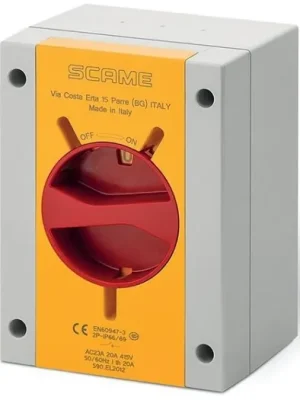 Spínač ISOLATOR 100A 3P IP66/IP69 plast bezpečnostní SCAME - 590.EM10003 Cenová Bomba