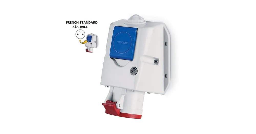 Zásuvka nástěnná kombinovaná OPTIMA 3P+E, 400V/ 16A, IP44 SCAME - 513.-1656FN Must-Have
