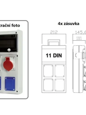 Poslední Šance Zásuvková rozvodnice jištěná, s chráničem, 4x zásuvka, IP44 SCAME - 632.1122-021F2