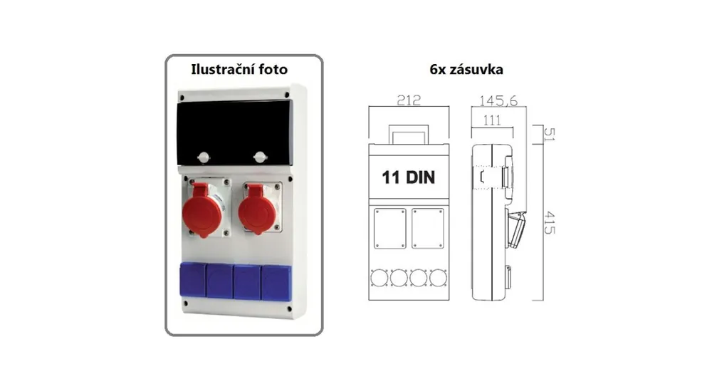 Ověřený Zásuvková rozvodnice nejištěná, 6x zásuvka, IP44 SCAME - 632.12WW