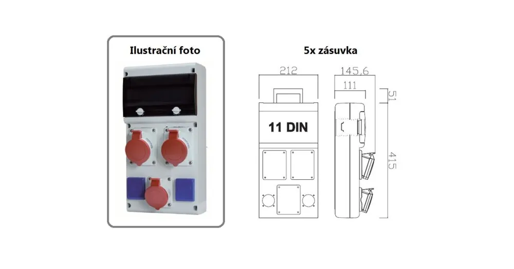 Cenová Bomba Zásuvková rozvodnice nejištěná, 5x zásuvka, IP44 SCAME - 632.222W