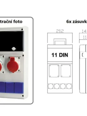 Tovární Cena Zásuvková rozvodnice nejištěná, 6x zásuvka, IP44 SCAME - 632.22WW