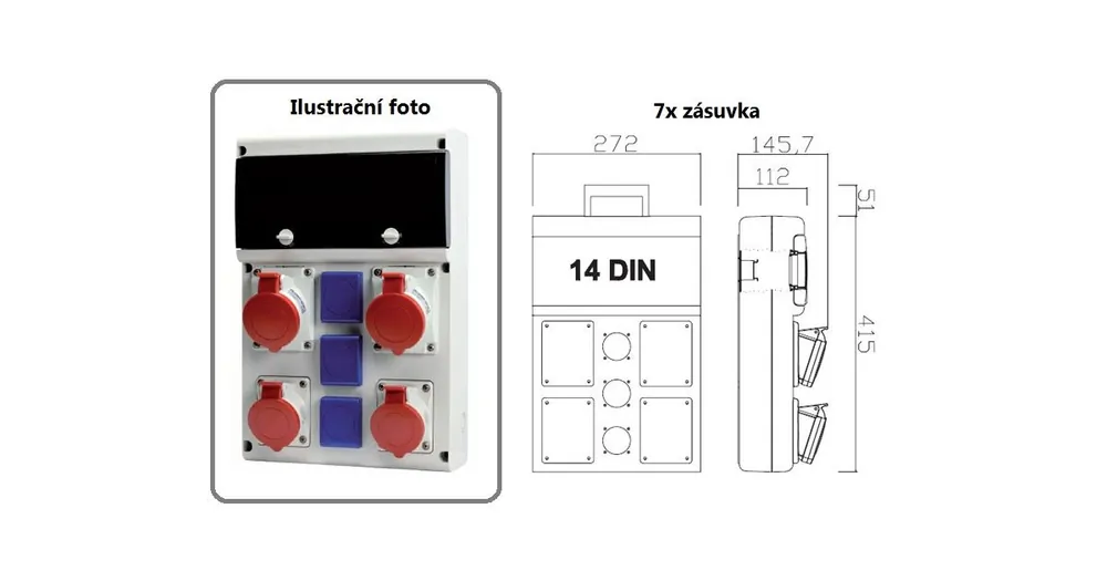 Must-Have Zásuvková rozvodnice nejištěná, 7x zásuvka, IP44 SCAME - 632.X3311