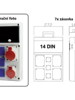Speciální Cena Zásuvková rozvodnice nejištěná, 7x zásuvka, IP44 SCAME - 632.X3322