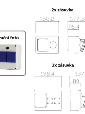 Nejprodávanější Zásuvková rozvodnice bez možnosti jištění, 3x zásuvka, IP44 SCAME - 686.122