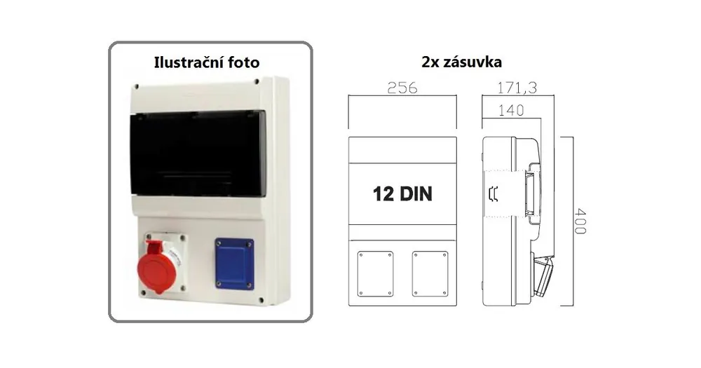 Speciální Cena Zásuvková rozvodnice jištěná, s chráničem, 2x zásuvka, IP44 SCAME - D331.1001-4