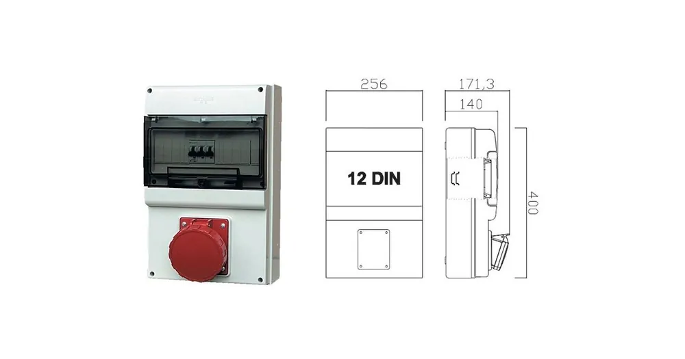 Zásuvková rozvodnice jištěná, 1x zásuvka, IP66 SCAME - D333.000010-1 Levný