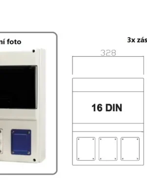 Přímo Od Výrobce Zásuvková rozvodnice jištěná, 3x zásuvka, IP44 SCAME - D431.0030-1