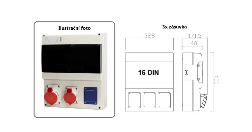 Výhodná Nabídka Zásuvková rozvodnice jištěná, 3x zásuvka, IP44 SCAME - D431.3000-1