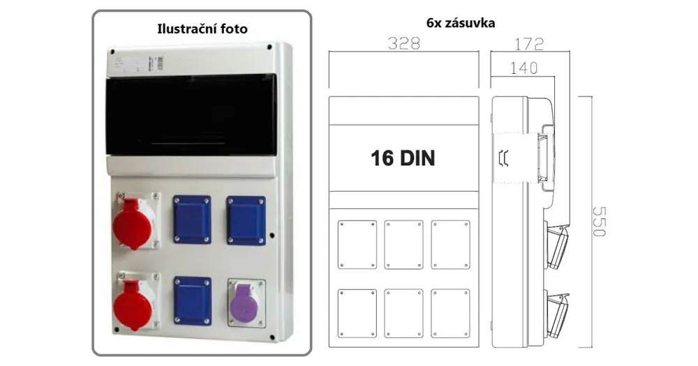 Cenově Výhodný Zásuvková rozvodnice SELV, jištěná, 6x zásuvka, IP44 SCAME - D561.201101-2