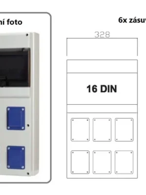Omezená Nabídka Zásuvková rozvodnice jištěná, s chráničem, 6x zásuvka, IP44 SCAME - D561.2022-3