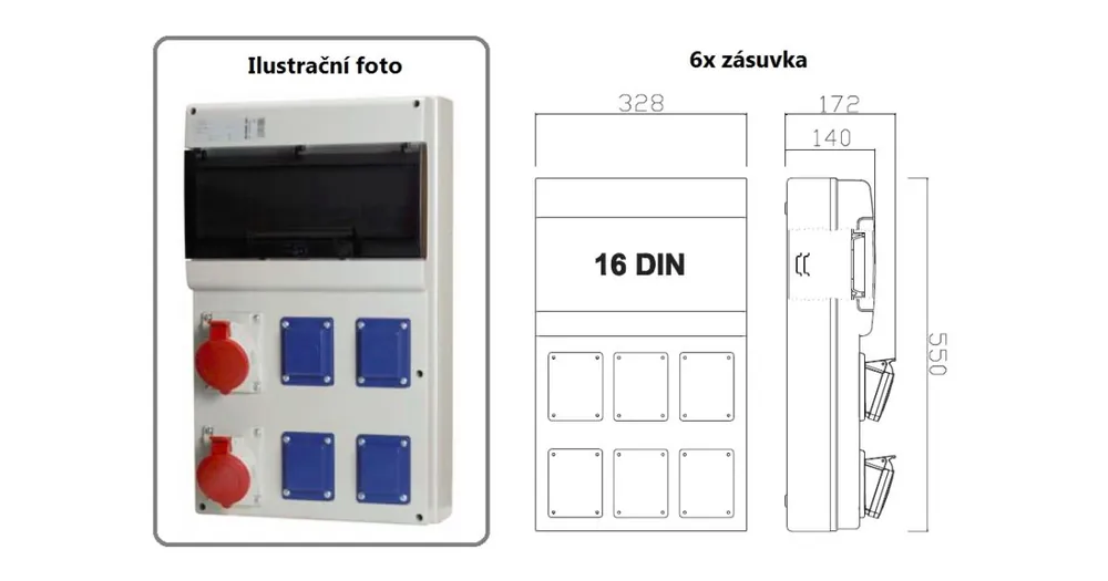 Top Prodej Zásuvková rozvodnice jištěná, s chráničem, 6x zásuvka, IP44 SCAME - D561.3003-2