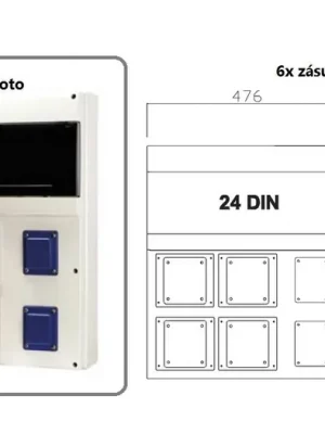 Akce Zásuvková rozvodnice jištěná, s chráničem, 6x zásuvka, IP44 SCAME - D581.200040-1