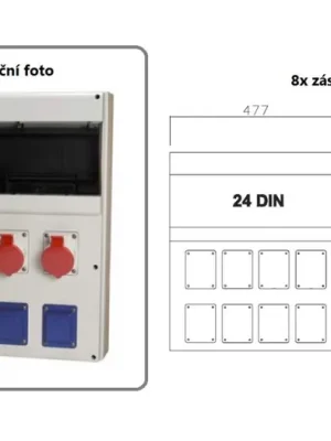 Zlevněný Zásuvková rozvodnice jištěná, s chráničem, 8x zásuvka, IP44 SCAME - D581.4040-1